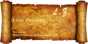 Locz Zulejka névjegykártya
